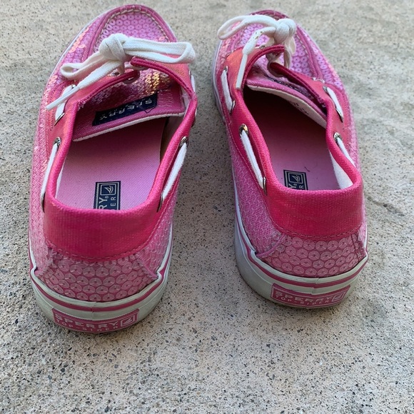 💚Sperry Top-Sider Bahama Pink Sequin Boat Shoe Sz 7 - Picture 6 of 10